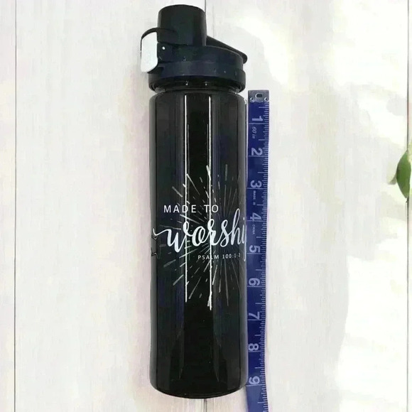 Plastic Water Bottle “Made To Worship” Flip Top Religious Christian Sporty - Picture 5 of 13
